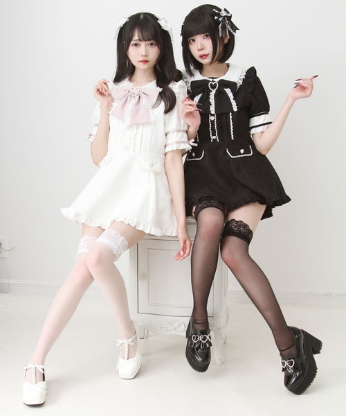 DearMyLove セットアップ ハートレースパールビジューセットアップ