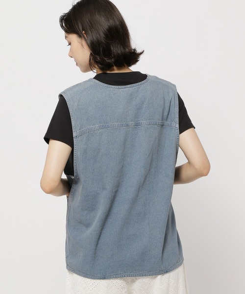 ニコアンドデニムベスト niko and ｜2WAY衿フリルデニムベスト | Rakuten Fashion