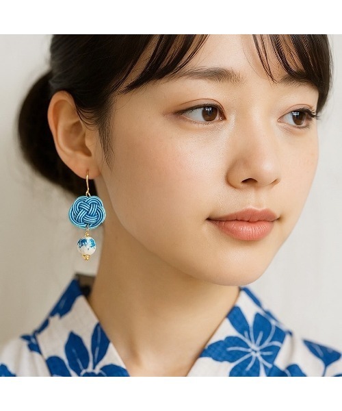 TONE（トネ） ピアス 「Shin」「シン」藍染水引ピアス(MA) レディース