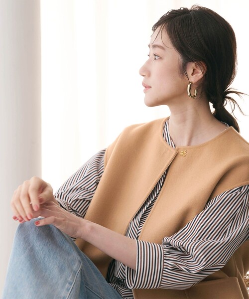 UNITED ARROWS /リバー バイカラー コート/スカート/セットアップ バイカラー リバー ミドルコート