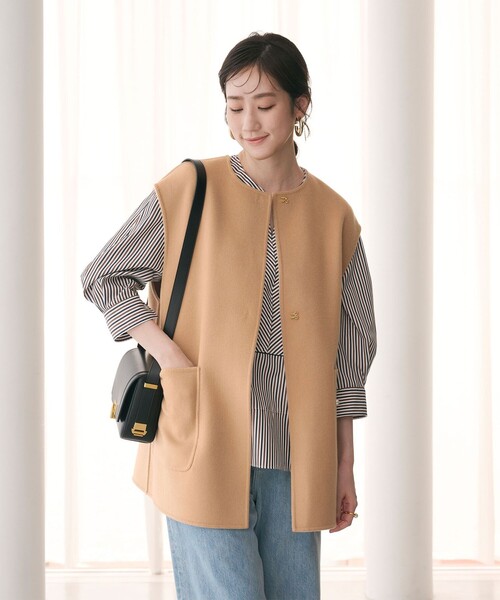 UNITED ARROWS コート アウター バイカラー リバー ベスト