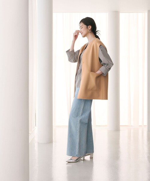 UNITED ARROWS コート アウター バイカラー リバー ベスト