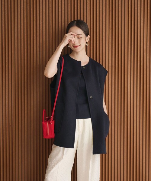 ユナイテッドアローズ　バイカラー リバー ベスト 38 ネイビー×チャコール ユナイテッドアローズ バイカラー リバー ベスト 38 ネイビー