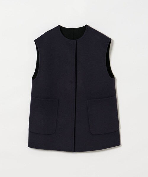 ユナイテッドアローズ　バイカラー リバー ベスト 38 ネイビー×チャコール UNITED ARROWS（ユナイテッドアローズ） コート アウター バイカラー