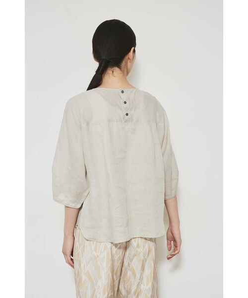 「human woman」 7分袖ブラウス MEDIUM ブルー レディース