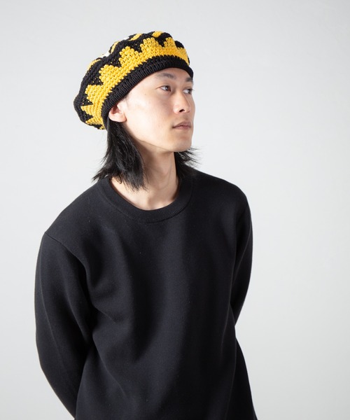 INDIETRO ASSOCIATION ニット帽 ニットキャップ メンズ Flower Knit