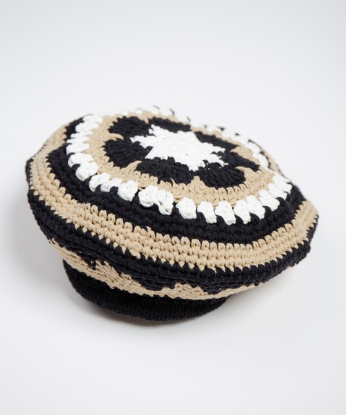 INDIETRO ASSOCIATION ニット帽 ニットキャップ メンズ Flower Knit
