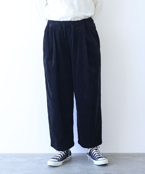 yuni パンツ コットンコーデュロイ ゴムタックパンツ レディース