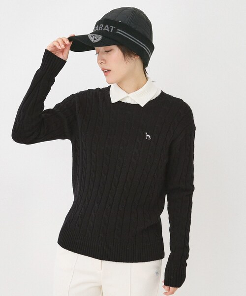 adabat（アダバット） ニット セーター ケーブル柄クルーネックニット