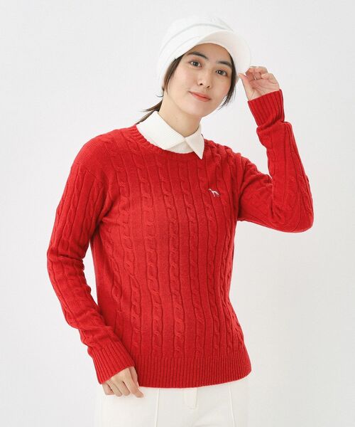 adabat（アダバット） ニット セーター ケーブル柄クルーネックニット