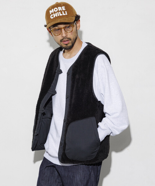 【美品】XS ユニセックス ボアベスト リバーシブル SHIPS（シップス） コート アウター 「手洗い可能」ボア フリース