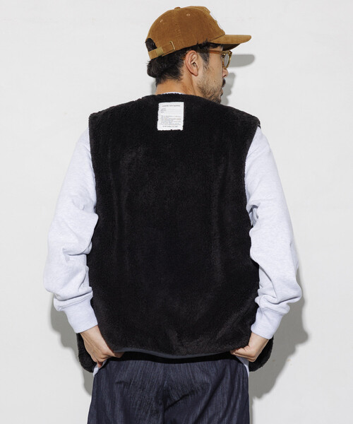 FREAK'S STORE リバーシブルベスト新品 FREAK'S STORE/リラックスフィット ナイロン フリース リバーシブル