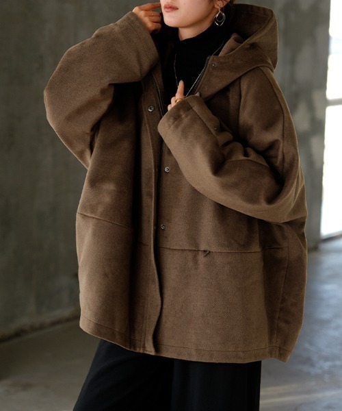 HUG.U（ハグユー） コート アウター シャギードルマンZIPアウター