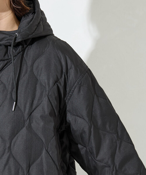 TAION×FREAK'S STORE フードロングダウンコートブラックFREE TAION/別注 キルト フード ロングダウン【限定展開】｜Daytona Park