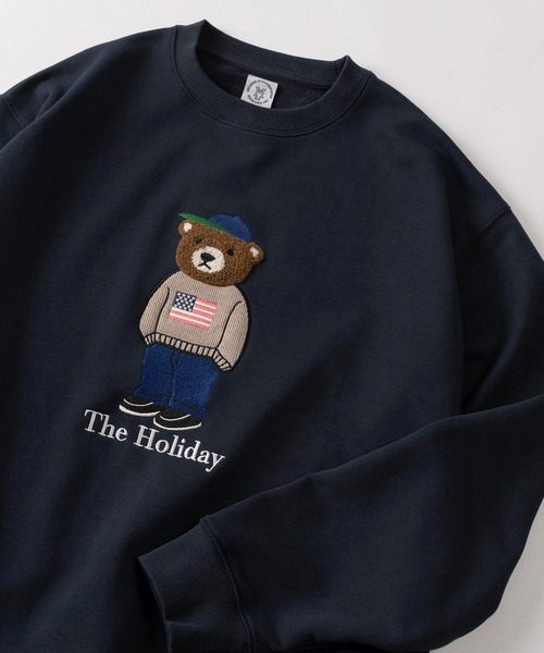 トレーナー スウェット 「84」クマコーデ サガラ＆アップリケ刺繍 裏毛