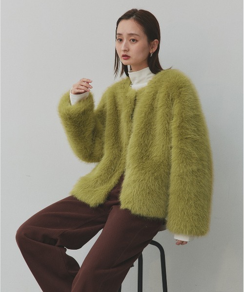 ad thie（アドティエ） ノーカラーコート コート ノーカラー フェイク 
