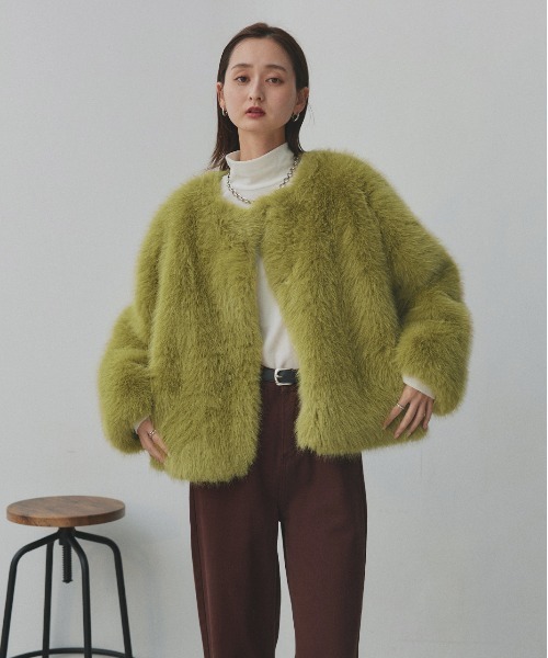 ad thie（アドティエ） ノーカラーコート コート ノーカラー フェイク