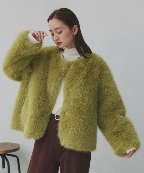 ad thie（アドティエ） ノーカラーコート コート ノーカラー フェイク