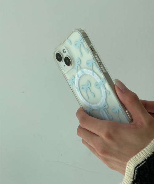 リボン柄クリアiPhoneケース Loco Ocean（ロコオーシャン） スマホケース リボン柄 クリア