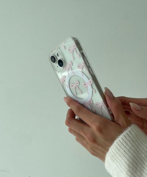 L62313 リボン柄クリアiPhoneケース リボン柄クリア nanomita | iPhoneケース iPhoneアクセサリー