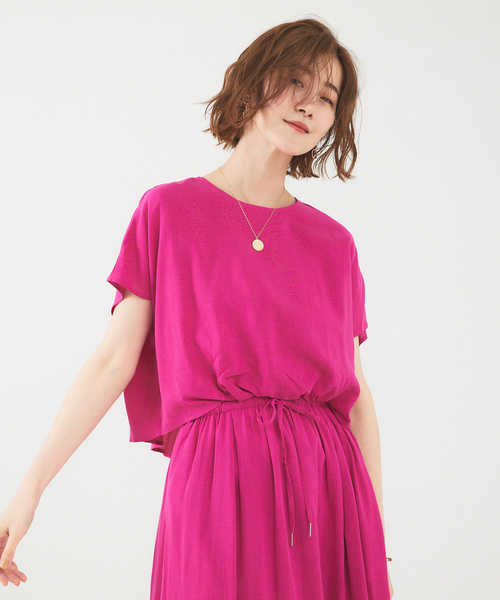 「abahouse mavie」 半袖ワンピース フリー ピンク レディース_画像5