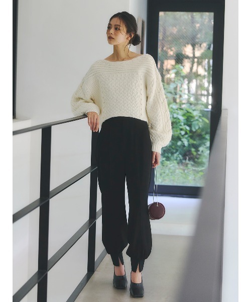 anuans（アニュアンス） ニット セーター シェープケーブルニットプル