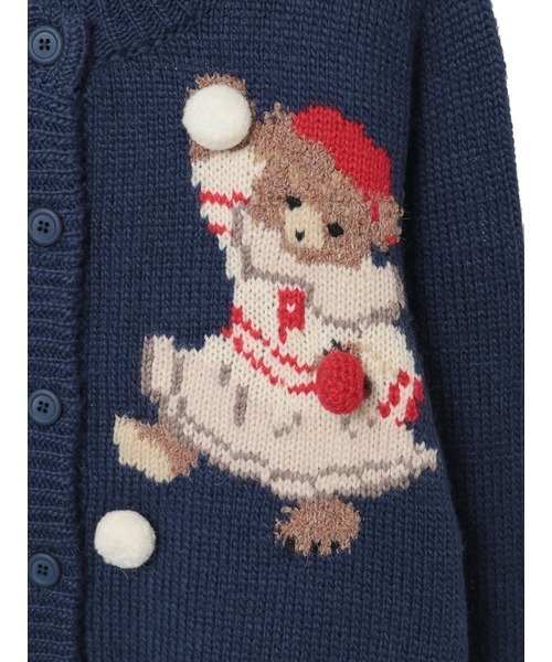 【試着のみ】ピンクハウス 黒 うさちゃん くまちゃんモチーフ ニットカーディガン SWAN LAKEモチーフニットカーディガン｜ピンクハウスオフィシャル