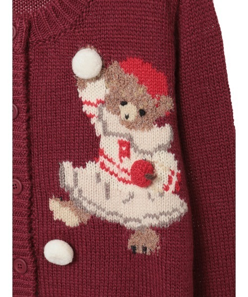 PINK HOUSE（ピンクハウス） カーディガン 三つ子のくまの冬支度
