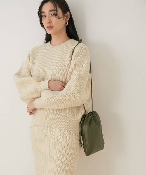 「ADAM ET ROPE'」 長袖ニット FREE ブルー レディース_画像2