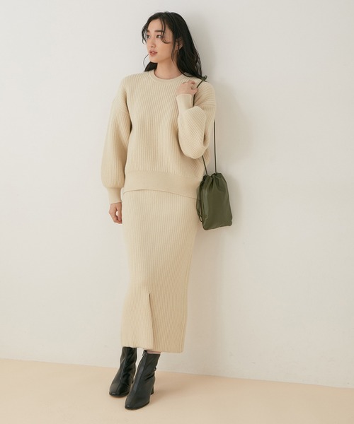 「ADAM ET ROPE'」 長袖ニット FREE ブルー レディース_画像3