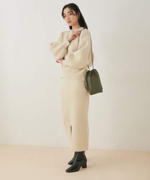 「ADAM ET ROPE'」 長袖ニット FREE ブルー レディース_画像6