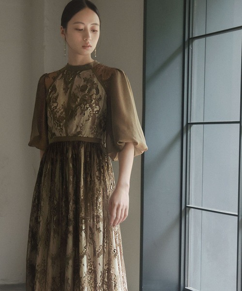 「GIRL」 半袖ワンピース L ブラウン レディース_画像8