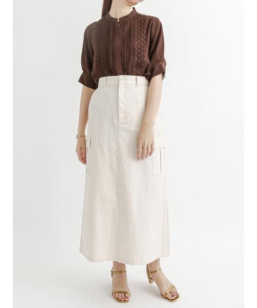 「Te chichi」 デニムスカート MEDIUM ブラウン レディース_画像4