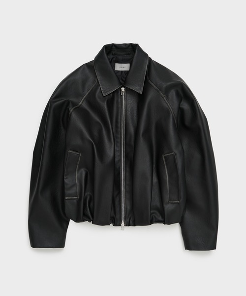 CONZ ブルゾン アウター BALLOON LEATHER ZIP UP JACKET レディース