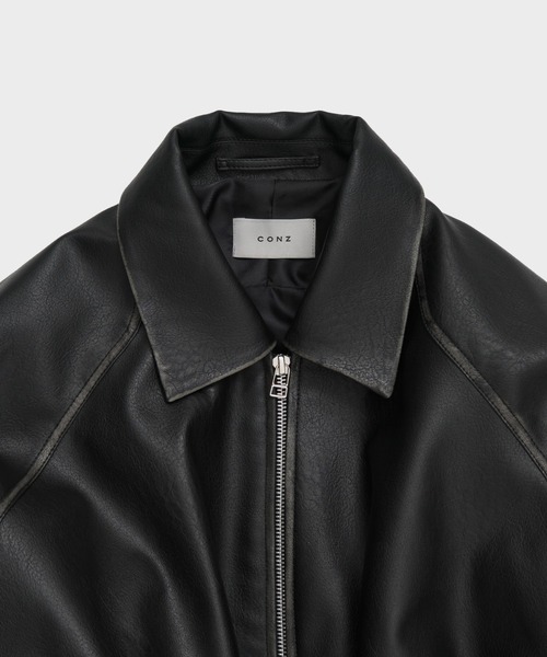 CONZ ブルゾン アウター BALLOON LEATHER ZIP UP JACKET レディース
