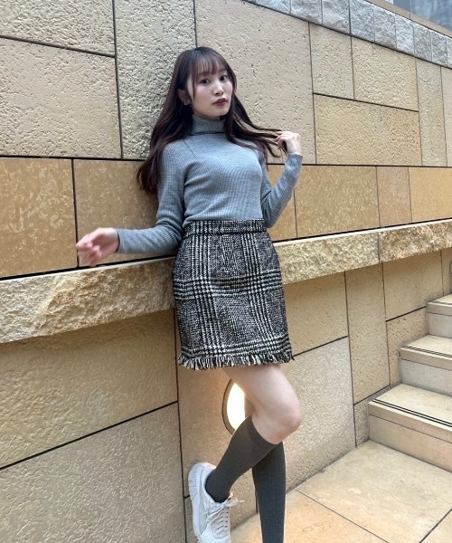 新作 sheller candy check tweed short pants candy check tweed short