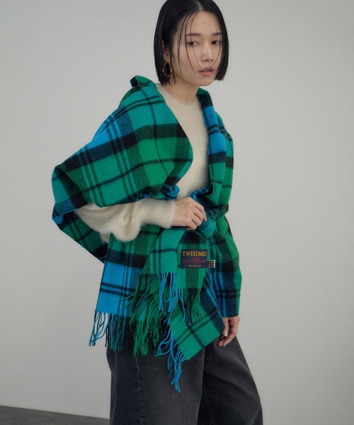 TWEED MILL ツイードミル　ストール　BLU/GRN TWEED MILL（ツイードミル） ストール マフラー 「TWEEDMILL（ツイード