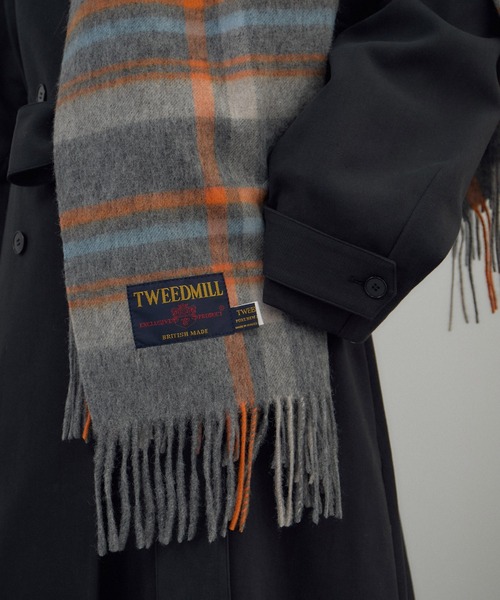 未使用✨TWEEDMILL 大判ストール ウール100% グレー TWEED MILL（ツイードミル） ストール マフラー 「TWEEDMILL/ツイード