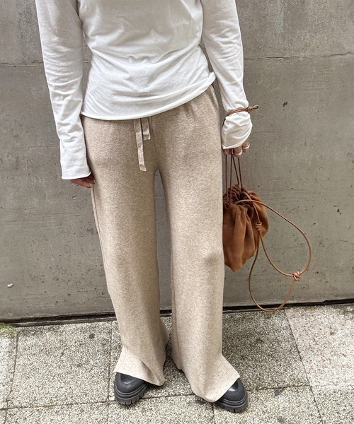 ニットパンツお値下げ 高機能 ダブルニット ラインパンツ パンツ レディース・メール便不可