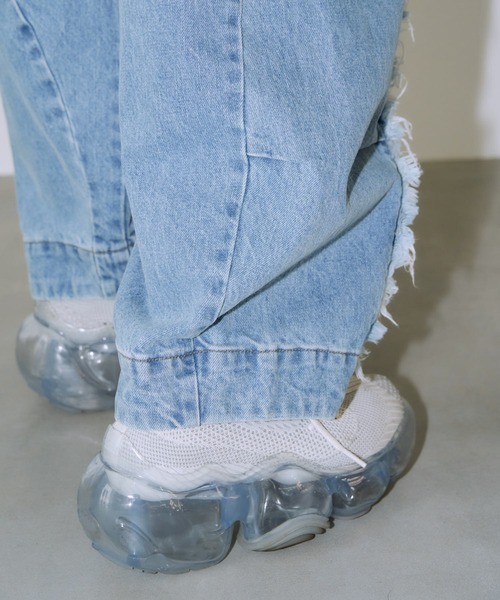 「Auntie Rosa」 デニムパンツ MEDIUM ライトブルー レディース_画像3