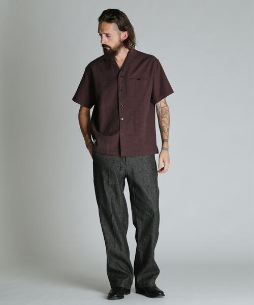 シャツ Schott/ショット/MIX SHARK COLLAR SS SHIRT/ミックス シャークカラー 半袖シャツ メンズ レディースの画像