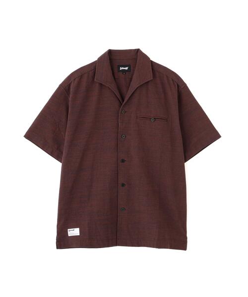 シャツ Schott/ショット/MIX SHARK COLLAR SS SHIRT/ミックス シャークカラー 半袖シャツ メンズ レディースの画像