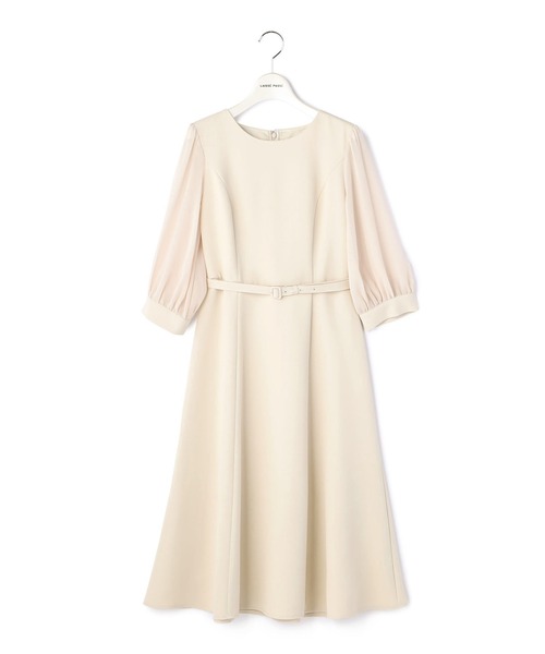 「LAISSE PASSE」 7分袖ワンピース SMALL ベージュ レディース_画像4