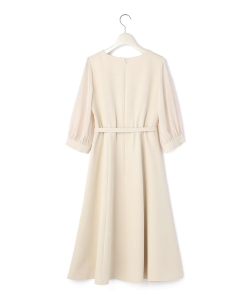 「LAISSE PASSE」 7分袖ワンピース SMALL ベージュ レディース_画像5