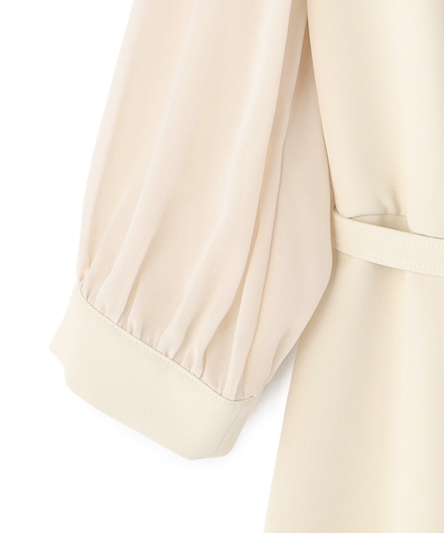 「LAISSE PASSE」 7分袖ワンピース SMALL ベージュ レディース_画像9