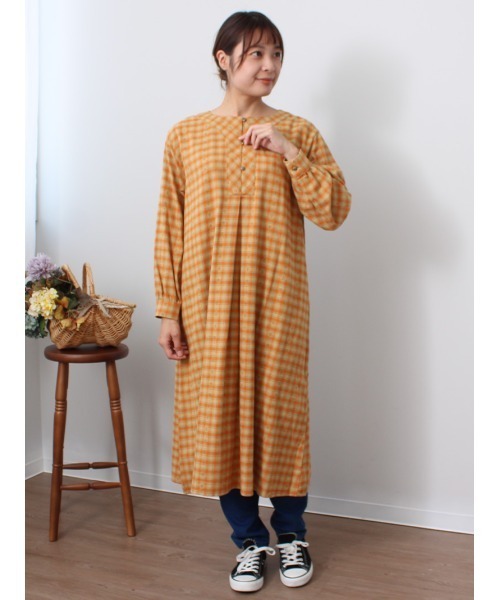 「MB mint breeze」 長袖ワンピース M ネイビー レディース_画像3
