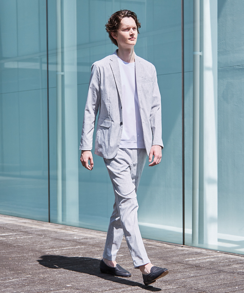 「ABAHOUSE GRAY」 テーラードジャケット 44 グレイッシュベージュ メンズ_画像3