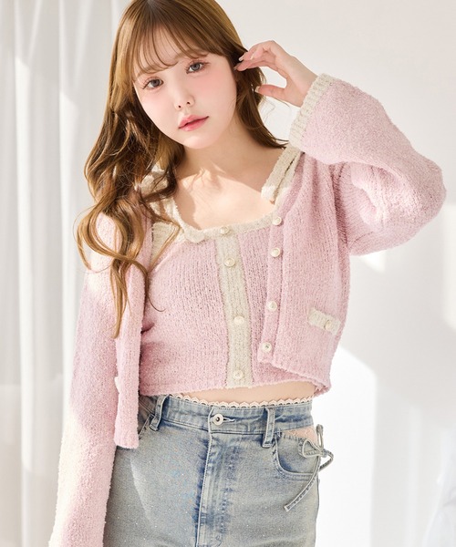 即完売の人気カラー♡試着のみ美品！シアービスチェニット　ピンク VIS（ビス） ニット セーター モヘアタッチシアーニット レディース