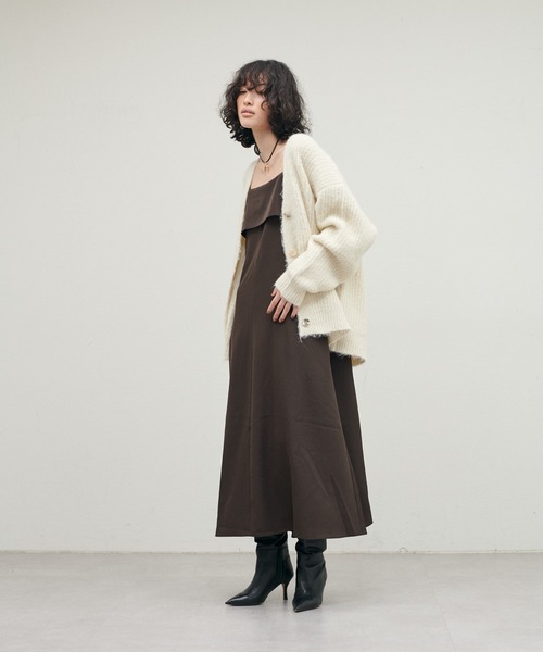 「LARUTA」 ニットカーディガン FREE グレー レディース_画像2