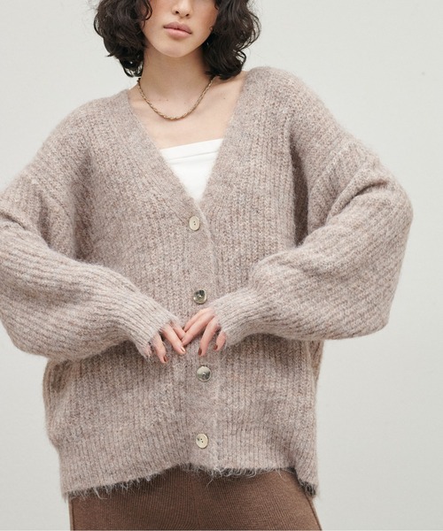 「LARUTA」 ニットカーディガン FREE グレー レディース_画像8